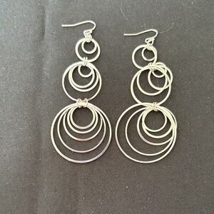 Vintage Elegant Silver Hoop Earrings
